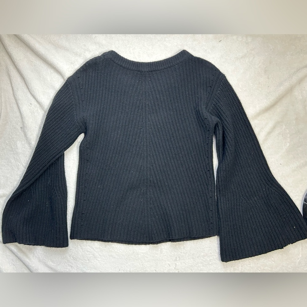 Calypso St Barth Paltina 100% Cashmere Sweater size L Flare Sleeve Crewneck - Picture 8 of 10